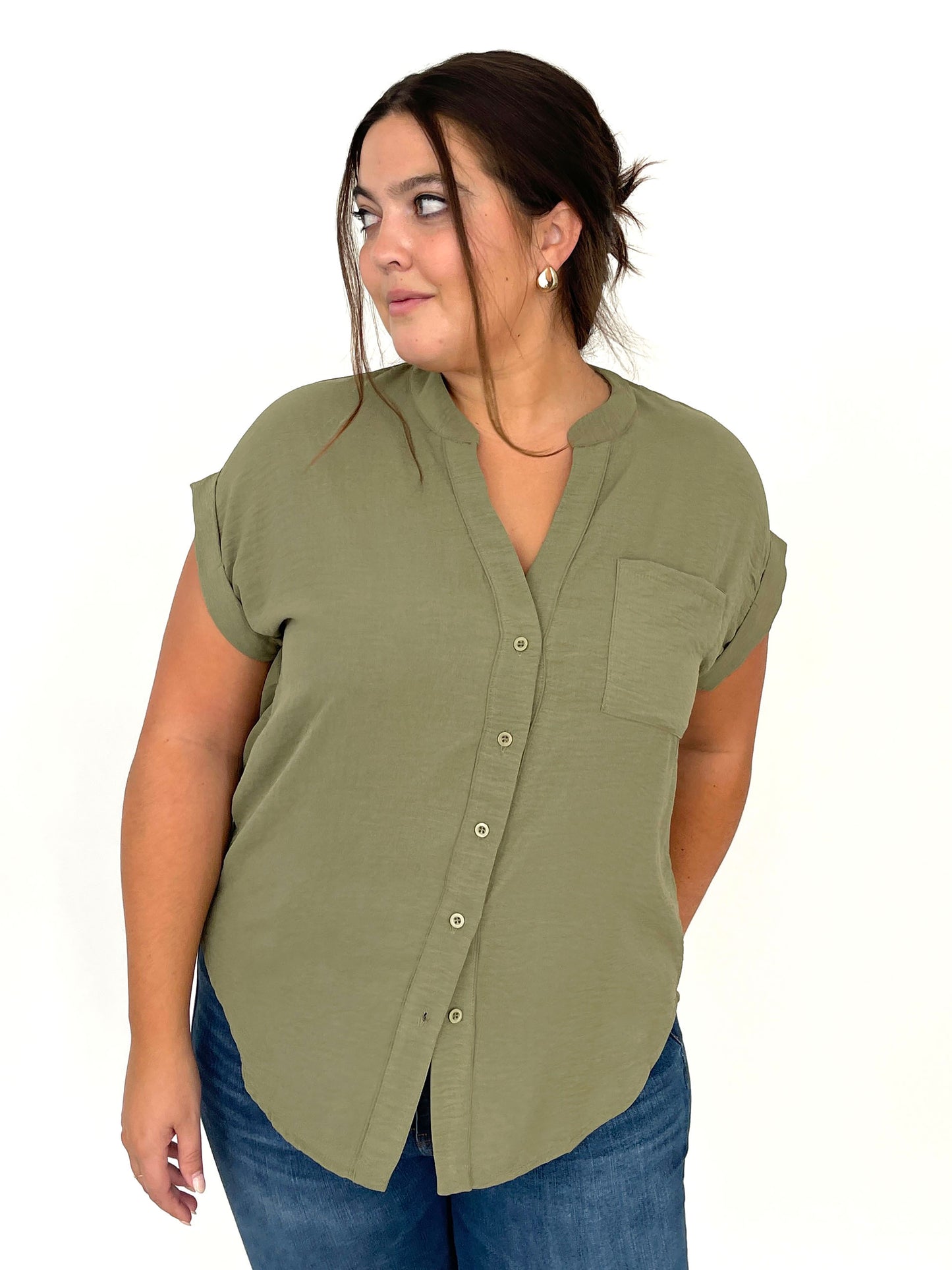 Palo Short Sleeve Button Down - Olive